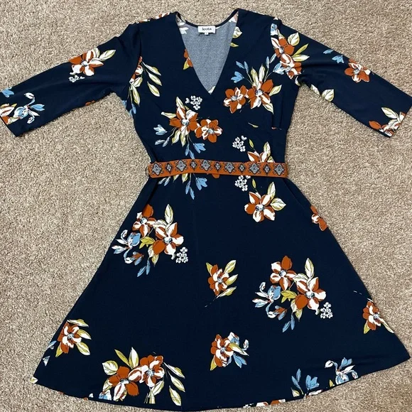 Leota Perfect Wrap Mini Dress - Blue Leota Perfect Wrap Mini Dress - Blue